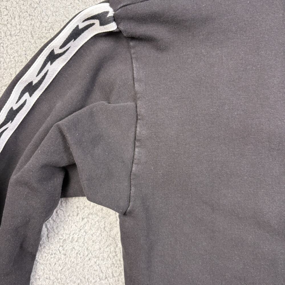 Overtime Hoodie Mens Medium Black Hooded Pullover Bolt Sweatshirt Drawstring - Picture 12 of 15